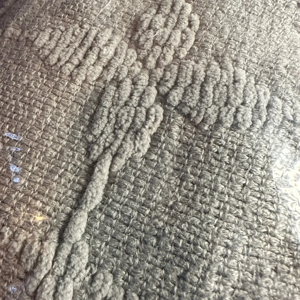 House No.9 gray jacquard chenille throw with fringe 50 X 70 inch